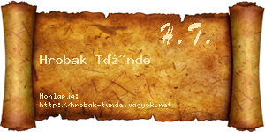 Hrobak Tünde névjegykártya